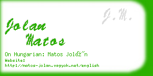 jolan matos business card